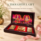Diwali Spiritual Gift |Laxmi Ganesha Pocket Temple with Laxmi Yantra, Ganesh antra, & Charan, Gold Plated, 1 Piece 8"x5", Diwali Gift & Home Decor