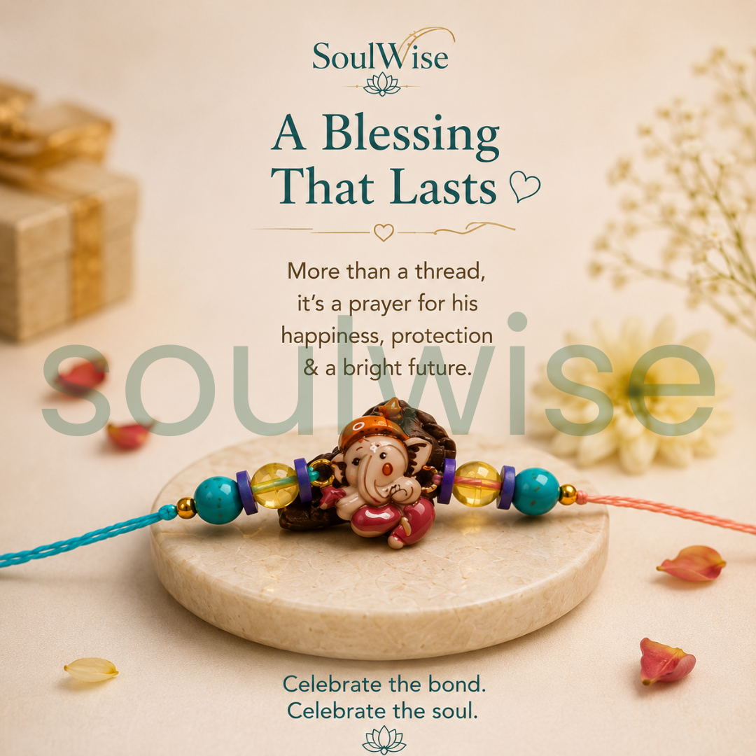 Ganesha Blessings Rakhi – Sacred Lord Ganesha Rakhi for Wisdom, Protection, Success & Divine Blessings
