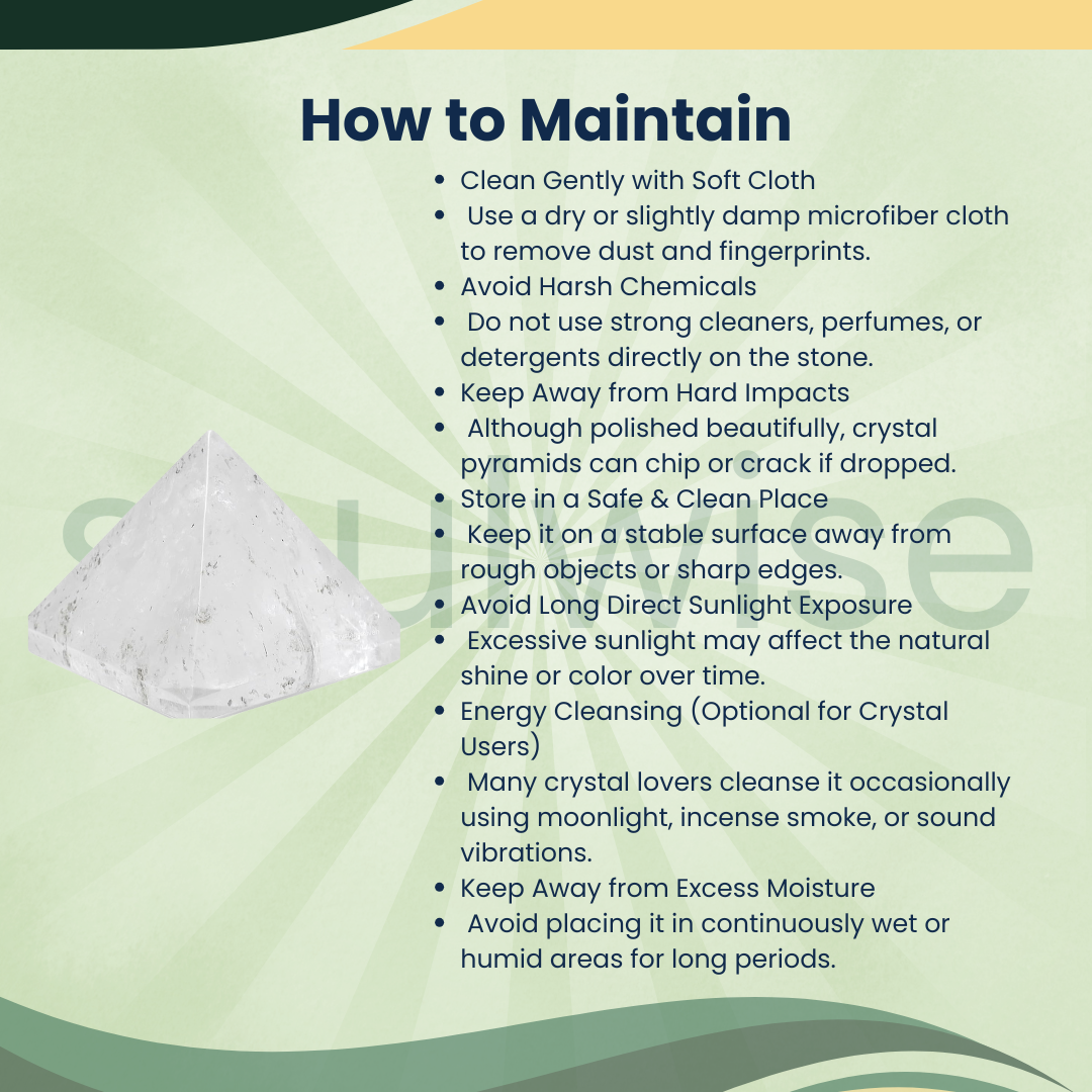 Natural Clear Quartz Crystal Pyramid – Sphatik Energy Pyramid for Healing, Meditation, Reiki & Vastu