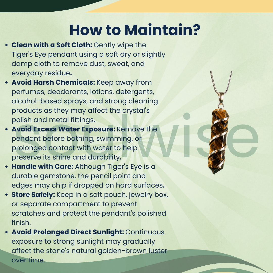 Tiger Eye Crystal Spiral Pendant – Natural Healing Stone Necklace for Courage, Confidence, Wealth & Good Luck
