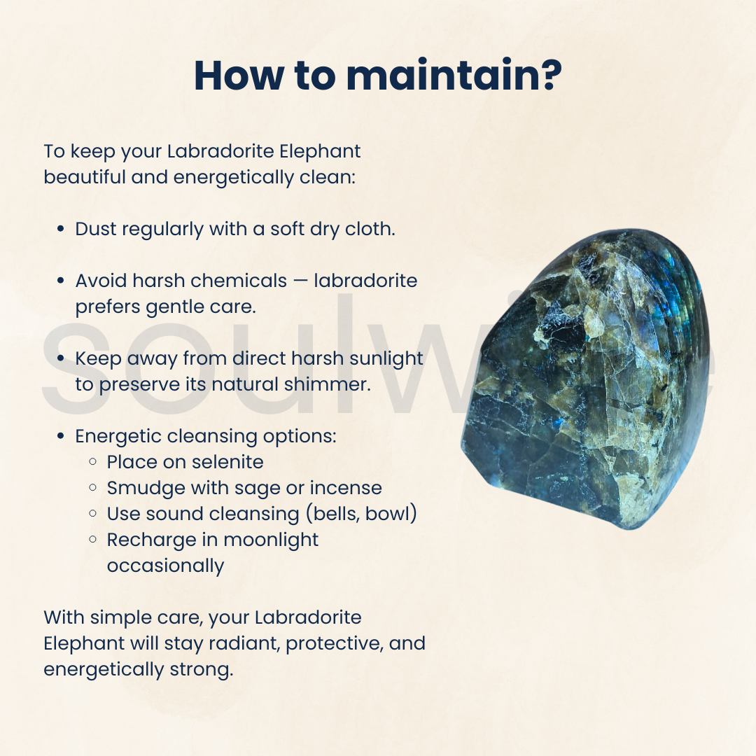 Labradorite Freeform Crystal – Polished Natural Gemstone Decor with Blue Flash for Protection, Intuition & Healing Energy (518G).