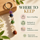 Seven Chakra Bead Keychain, with Random Golden or Silver Colour, Natural Gemstone Healing Keyring, for Positivity, Protection, and Good Energy