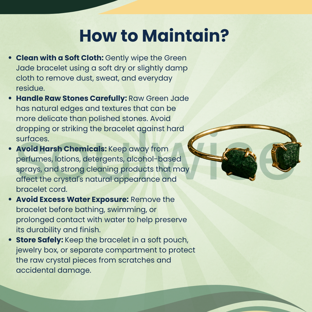 Double Cuff Raw Green Jade Bangle – Natural Healing Crystal Bracelet for Prosperity, Harmony, Good Fortune & Emotional Balance