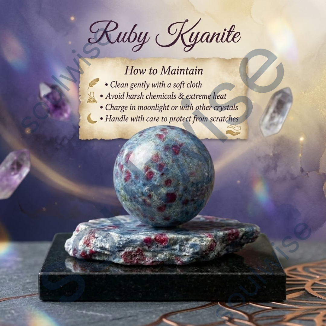 Ruby Kyanite Crystal Sphere – Natural Healing Crystal Ball for Passion, Intuition, Balance & Spiritual Growth | Polished Gemstone Sphere for Meditation, Reiki & Home Décor