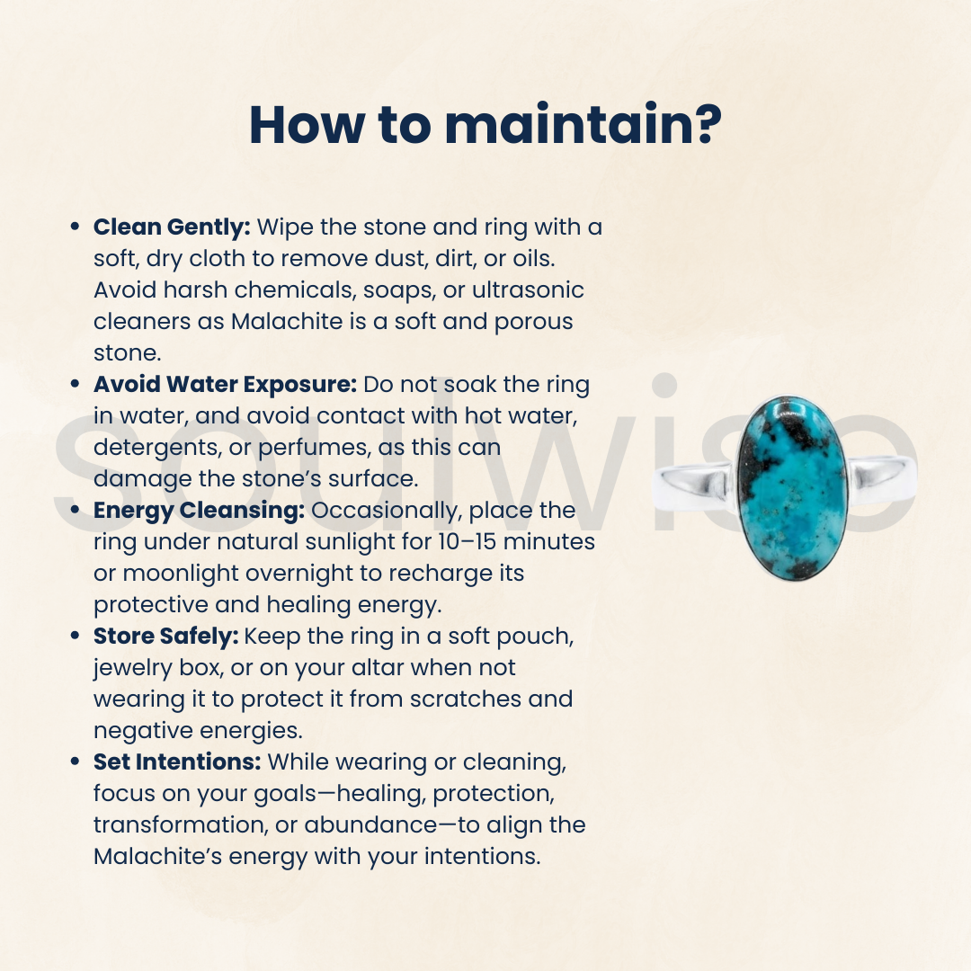 Natural Turquoise Gemstone Ring – Luck , Positivity,Calmness & Balance.