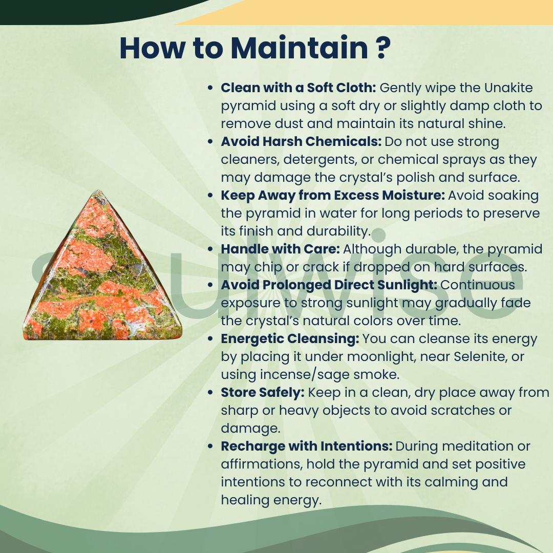 Natural Unakite Crystal Pyramid – Gemstone Energy Pyramid for Balance, Meditation & Spiritual Décor