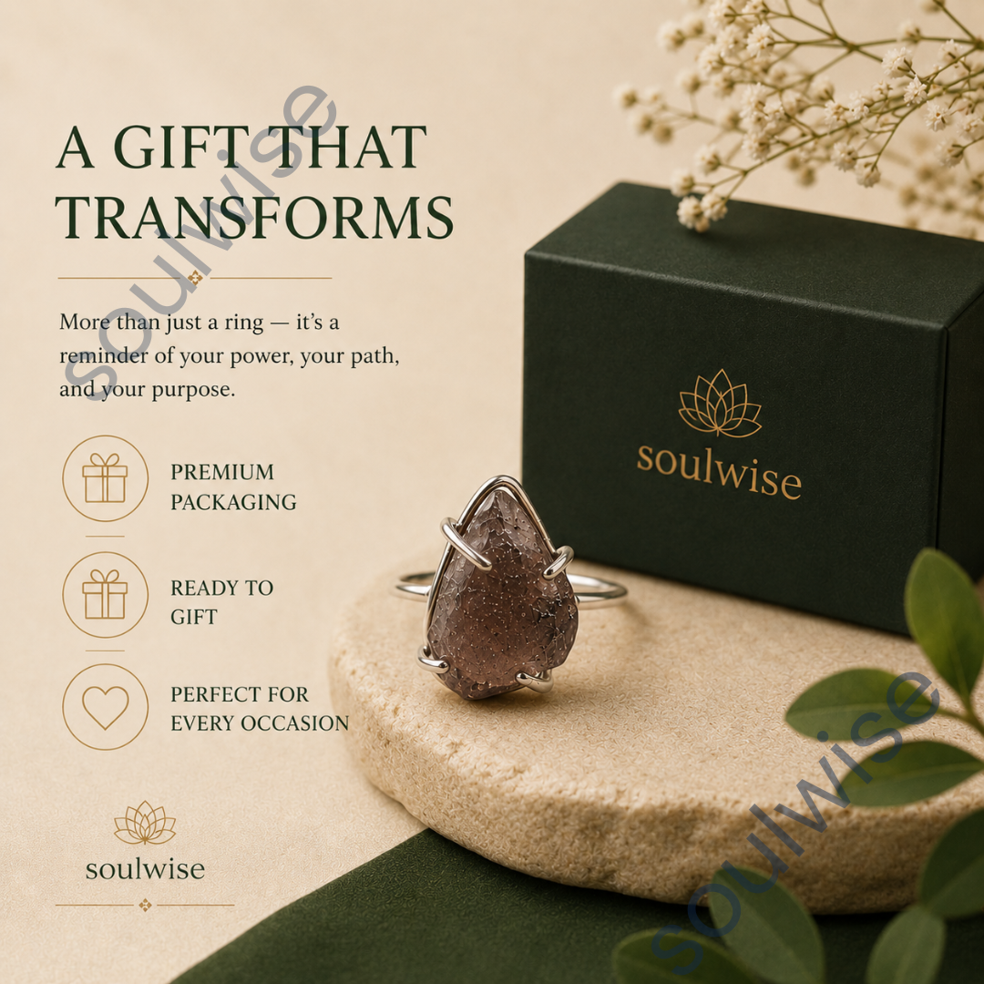 Chintamani Stone Ring – Adjustable Natural Gemstone Ring for Transformation, Wisdom & High Vibrational Energy