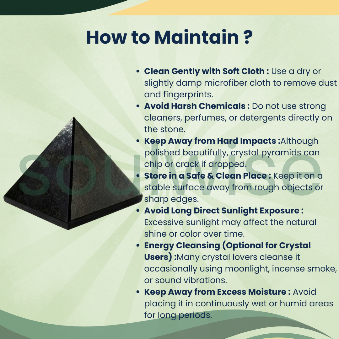 Natural Black Tourmaline Crystal Pyramid – Gemstone Energy Pyramid for Protection, Grounding & Spiritual Décor
