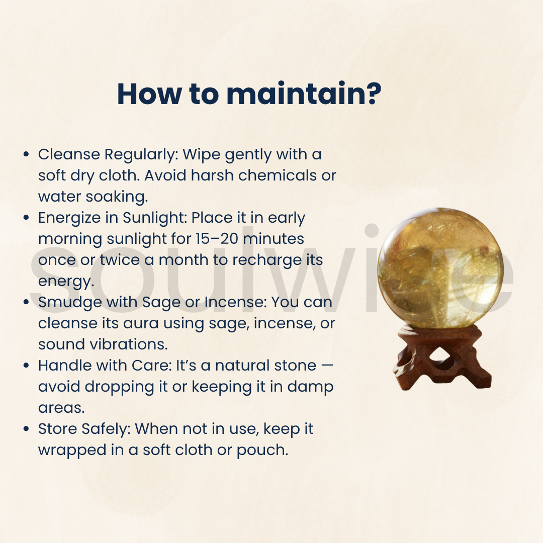 Natural Citrine Crystal Sphere – Healing Stone for Abundance, Positivity & Success