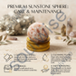 Sunstone Crystal Sphere (50–55mm) with Wooden Stand – Natural Healing Crystal Ball for Meditation, Reiki, Chakra Balancing & Home Décor