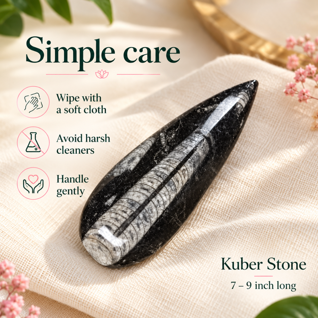 Kuber Stone 7–9 Inch – Symbolic Prosperity Stone for Home Mandir, Office Display & Spiritual Gifting