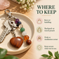 Seven Chakra Bead Keychain with Random Crystal Heart Stone – Natural Healing Energy Keyring for Positivity, Balance & Protection