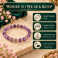 Natural Amethyst Mini Cube Healing Crystal Bracelet – Purple Gemstone Beaded Bracelet for Peace, Protection, Emotional Balance, Positive Energy, Reiki, Meditation & Spiritual Wellness | Unisex Crystal Jewelry