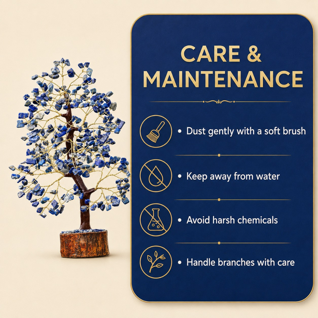 Lapis Lazuli Crystal Tree 8 Inch – Blue Gemstone Tree for Home Décor, Office Desk, Meditation & Spiritual Gifting