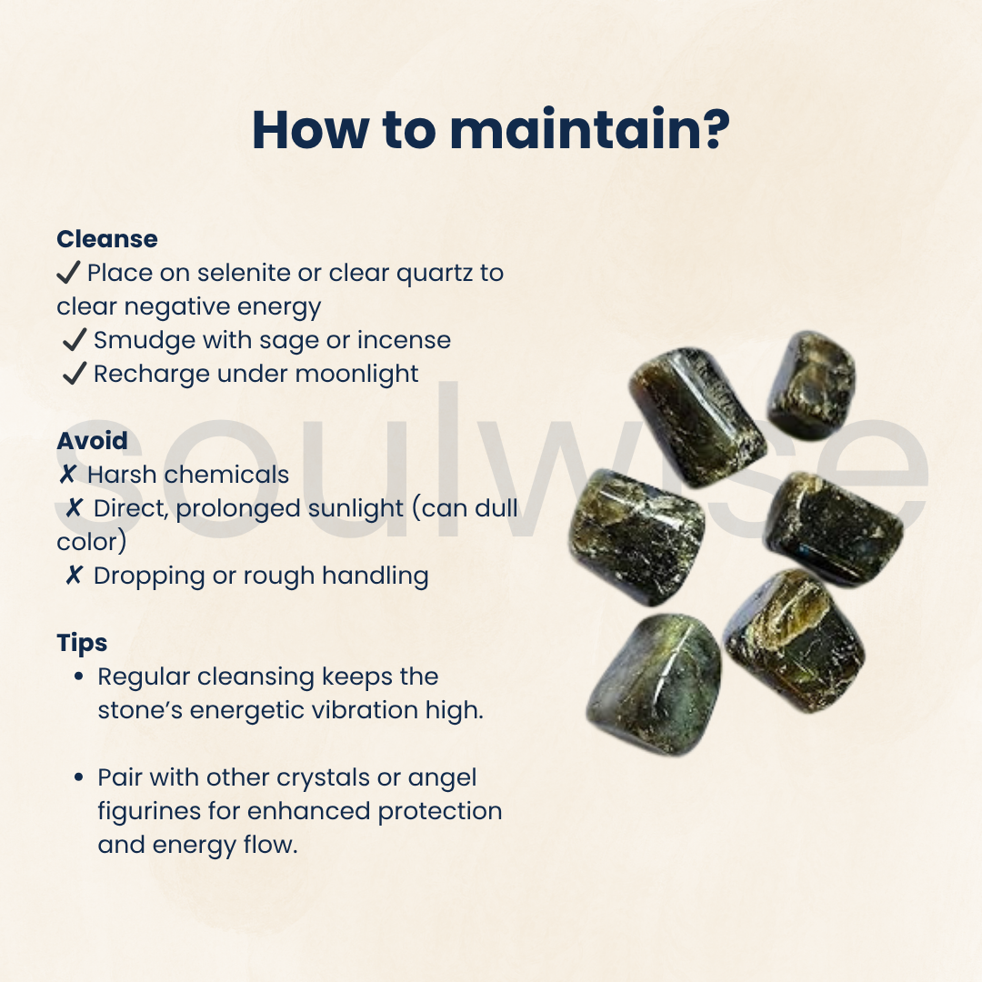 Labradorite Tumbles – Set of 6 A-Grade Natural Healing Crystals | Polished Tumbled Stones for Protection, Intuition & Energy Work