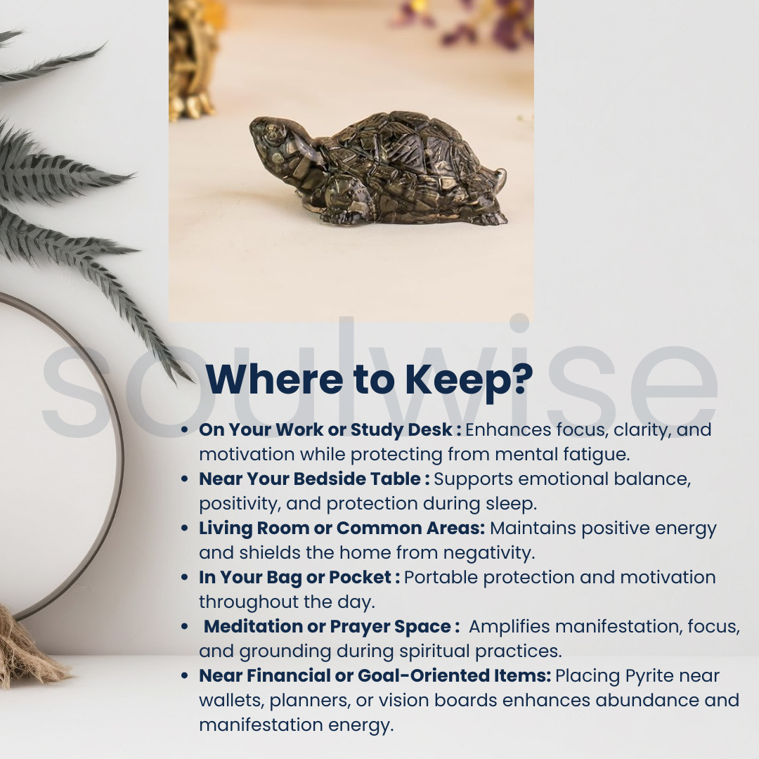 Pyrite Tortoise – Vastu Symbol of Wealth & Protection.