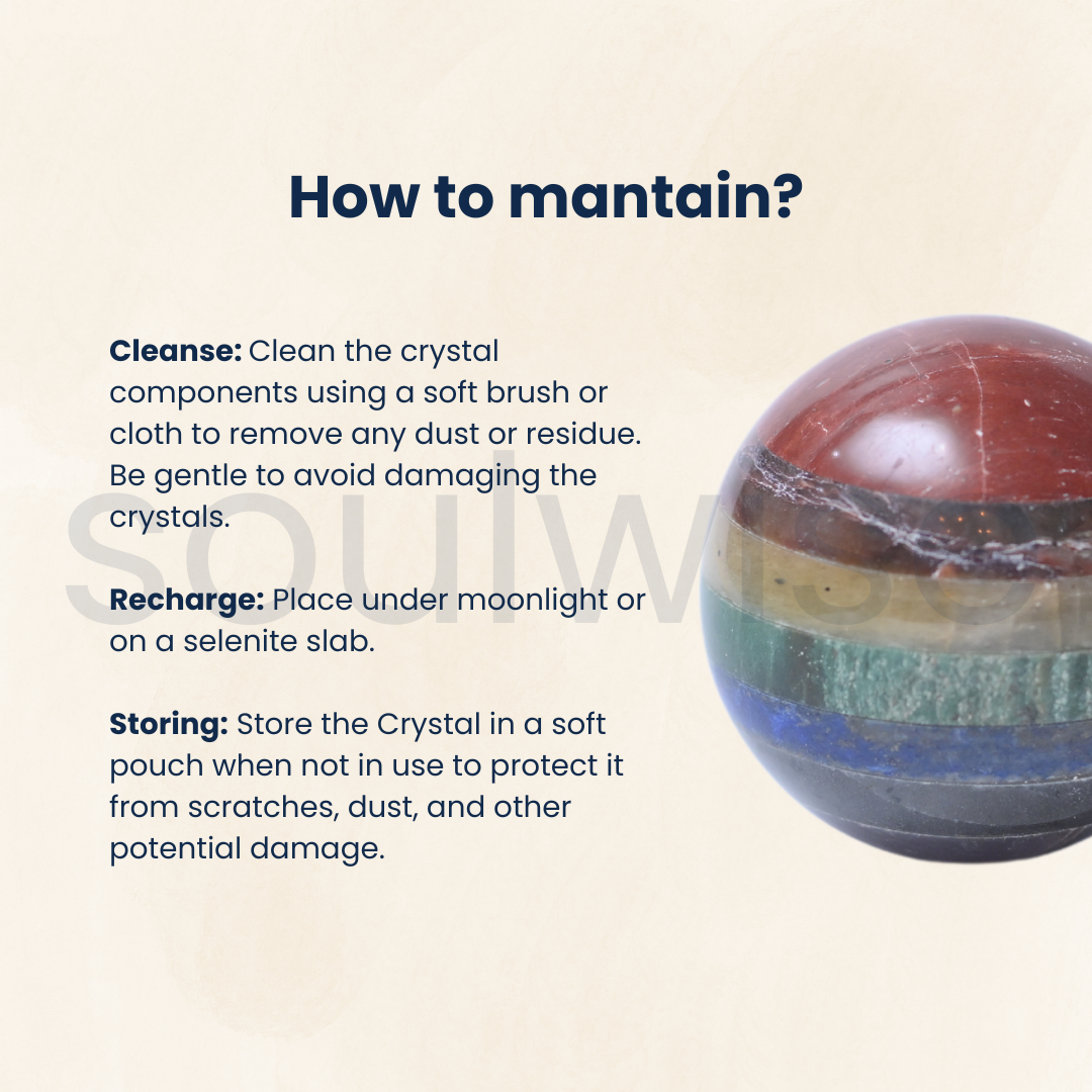 Seven Chakra Crystal Sphere – Healing Energy Crystal Ball for Meditation, Reiki, Chakra Balancing & Home Decor