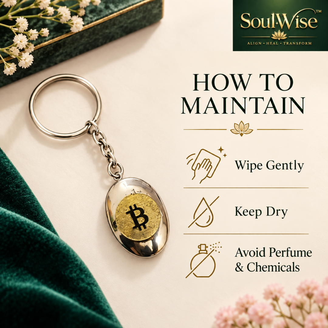 Natural Pyrite Bitcoin Keychain – Bitcoin Symbol Crystal Keyring for Keys, Bag Accessories & Crypto Enthusiast Gifting