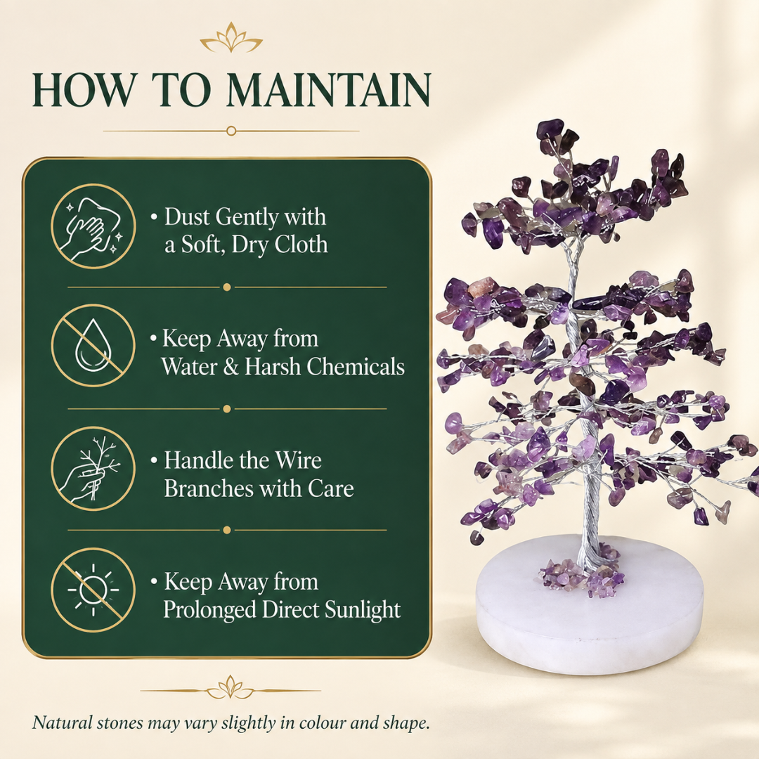 Amethyst Tree of Life  Symbol of balance, peace, and spiritual growth. Handcrafted with natural amethyst chips and a crystal base(8Inch).