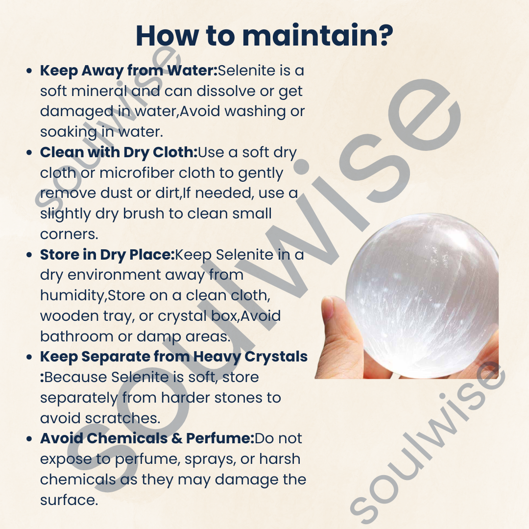 Selenite Crystal Sphere (60–65mm) – Natural Healing Crystal Ball for Meditation, Energy Cleansing, Reiki, Chakra Balancing & Home Décor