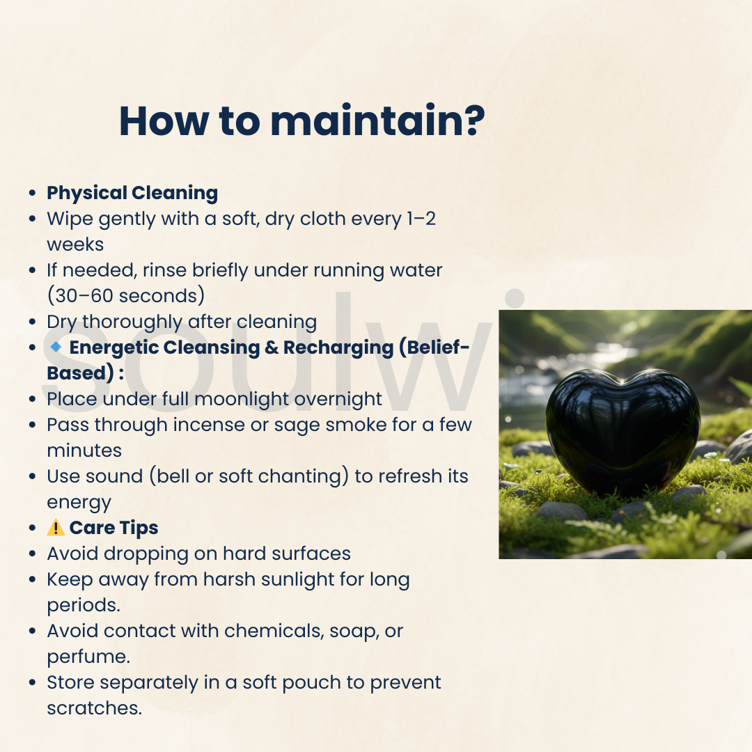 Black Obsidian Healing Crystal Heart-Shape Decor for Protection, Emotional Healing, Purification, and Spiritual Growth, Valentine Gift Housewarming (Black Obsidian)