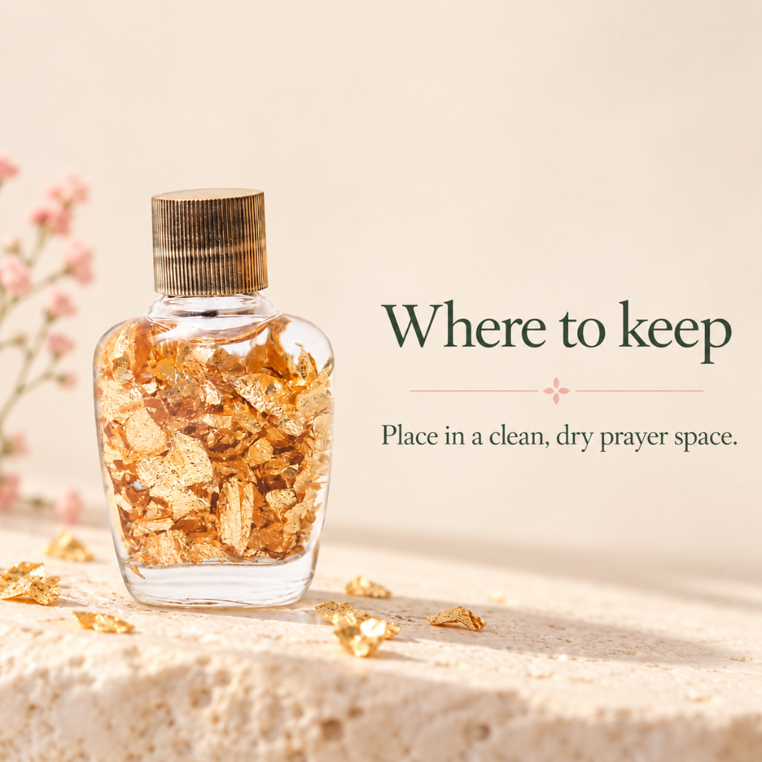 Kanak Dhara Gold Anointing Water – Spiritual Ritual Bottle for Puja, Intention Setting & Festive Gifting.
