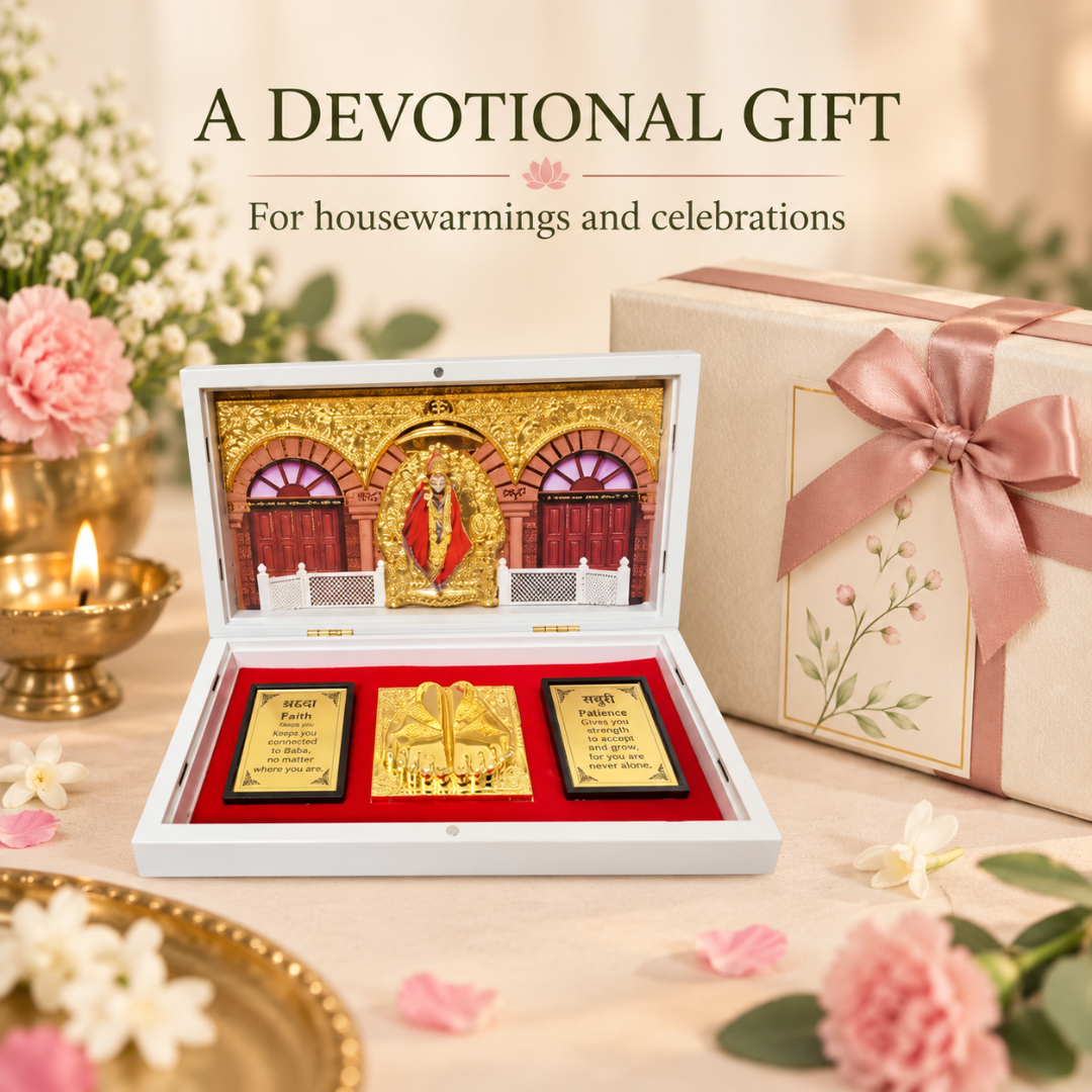 Sai Baba Temple Box – Compact Devotional Mandir for Home Prayer, Travel & Religious Gifting