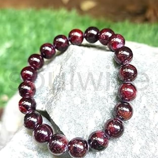 Garnet Bracelet (10mm) – Natural Healing Crystal Bracelet for Passion, Energy & Protection (Unisex)