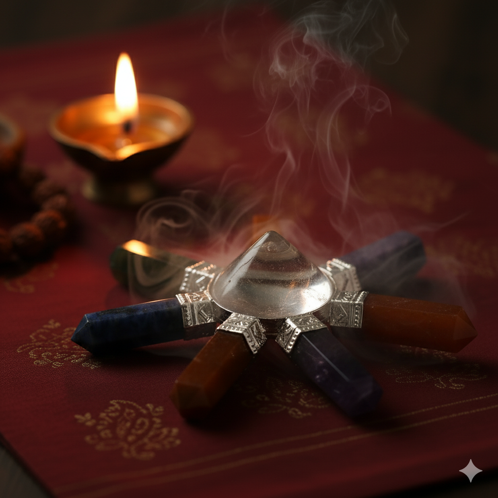 Seven Chakra Energy Generator – Natural Healing Crystal Pyramid for Chakra Balancing, Reiki, Meditation, and Positive Energy