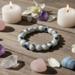 Original Aragonite Evil Eye Bracelet – 10mm Natural Crystal Beads for Protection & Grounding