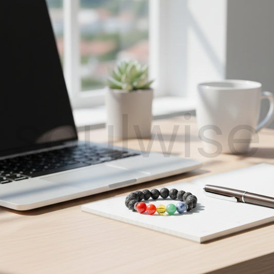 Natural Lava Stone 7 Chakra Bracelet – 10mm Genuine Gemstone Beads | Reiki Energy Healing, Meditation & Yoga Bracelet .