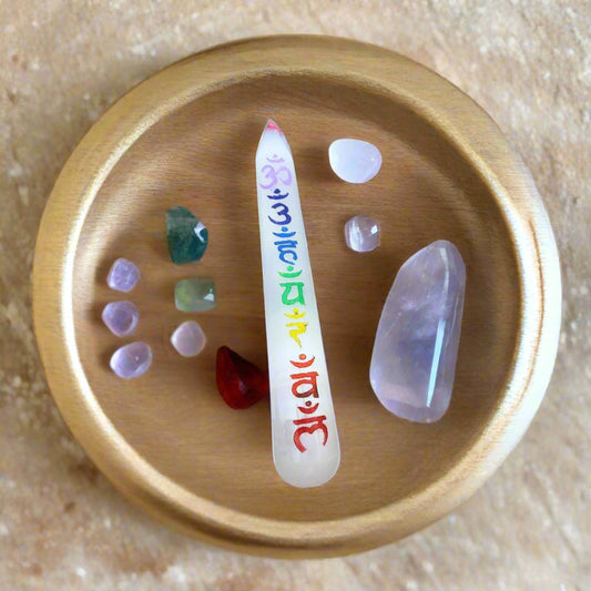 Selenite Crystal Wand 7 Inch – Engraved 7 Chakra Reiki Healing Tool for Meditation, Space Cleansing, Aura Protection, Energy Balancing, Spiritual Peace