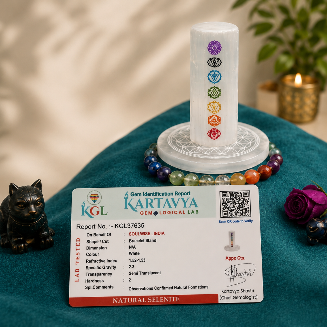 Seven Chakra Selenite Tower – Crystal Charging Wand for Chakra Balancing, Energy Cleansing, Reiki Healing & Charging Crystal Jewelry