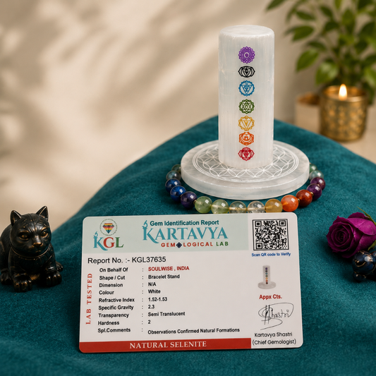 Seven Chakra Selenite Tower – Crystal Charging Wand for Chakra Balancing, Energy Cleansing, Reiki Healing & Charging Crystal Jewelry