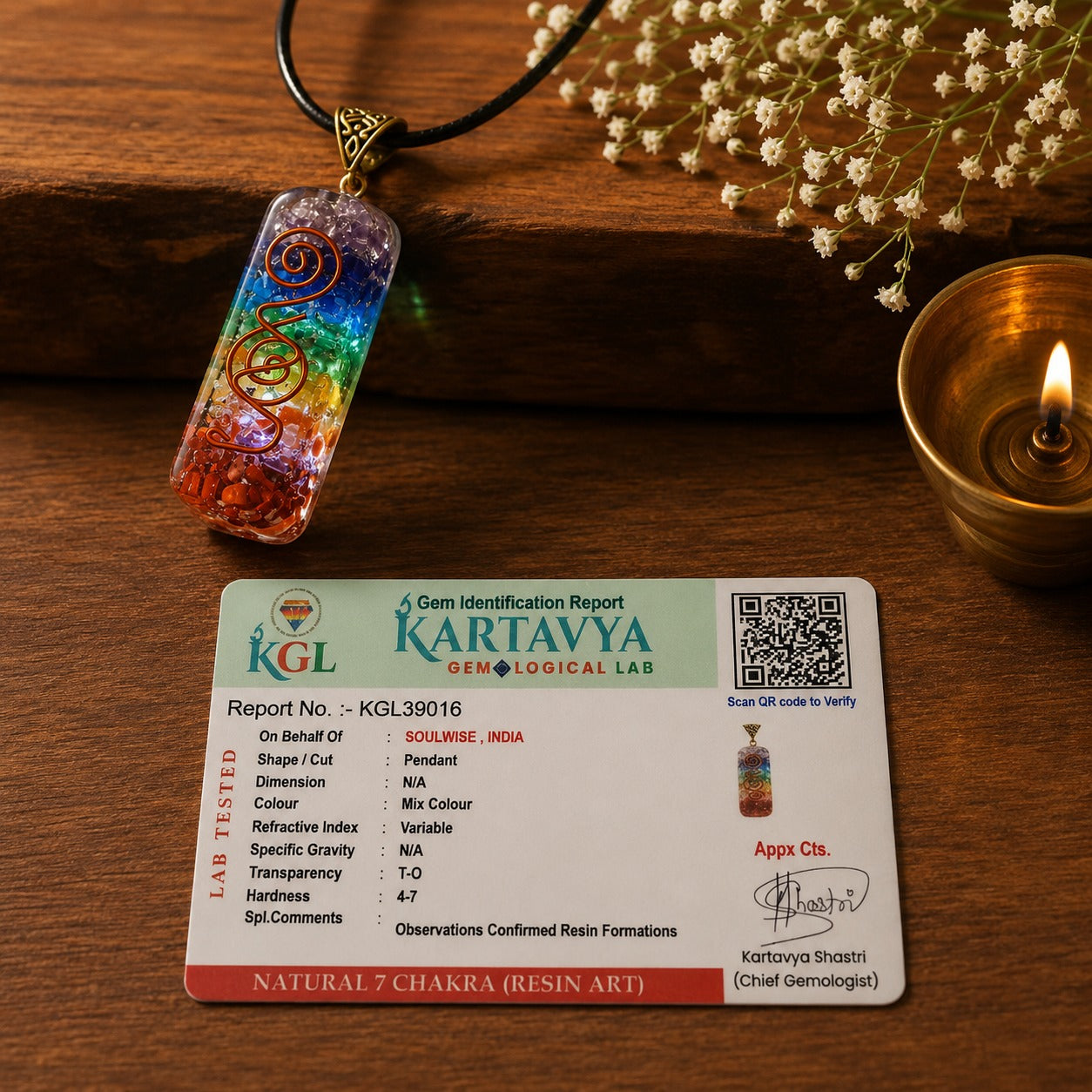 7 Chakra Rainbow Layered Orgone Pendant Necklace – Energy Healing Crystal for Protection, Spiritual Alignment & Chakra Balancing (Unisex)